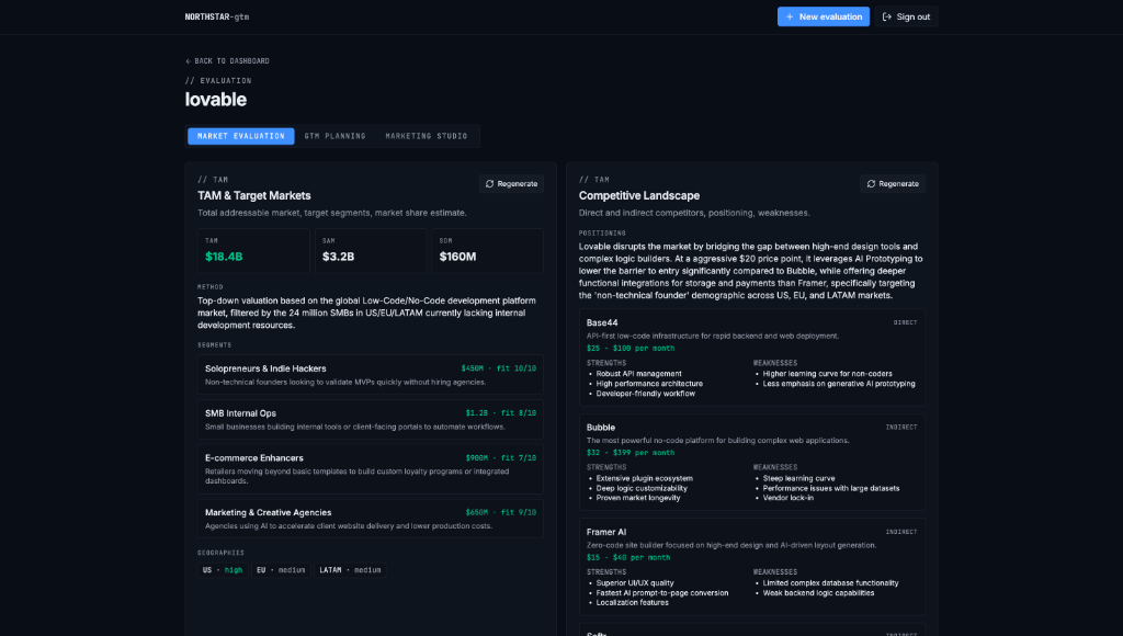 Northstar Market Evaluation UI